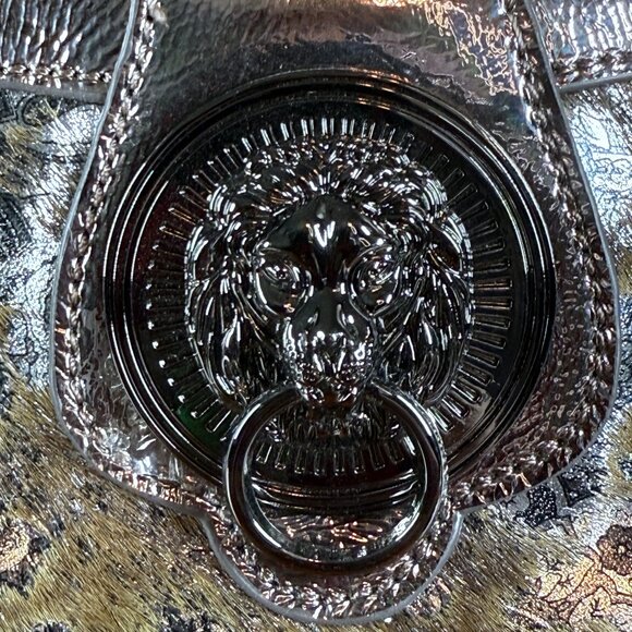 Sharif Leather & Calf Hair On SAMPLE Lion's Gate Satchel Shoulder Bag Like New - Picture 2 of 16